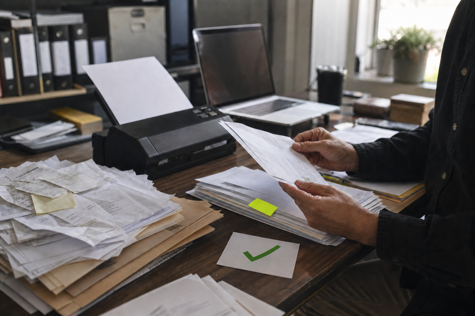 Belege werden im Büro für die menschliche Prüfung vorbereitet