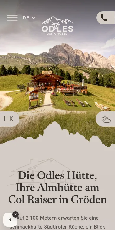 Startseite von Baita Odles am Handy